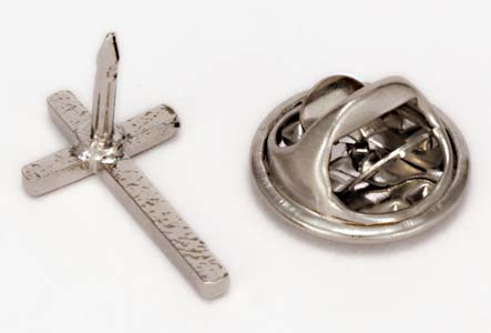 Silver Plated Cross Lapel Pins Christian