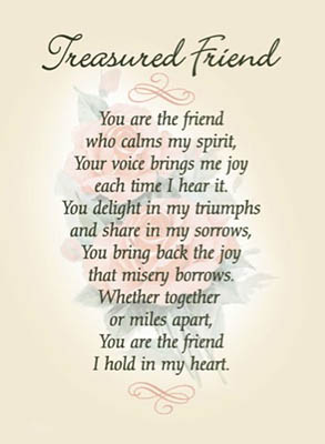 Treasured Friend Prayer Gift Sentiment Card