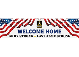 Custom Military Welcome Home Banner - 8 x 2 Foot