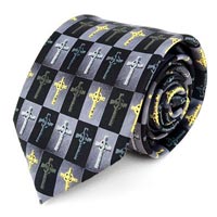 10429 Black and Gray Celtic Cross Tie