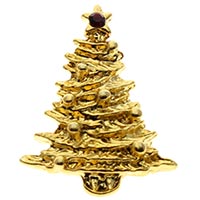 1431 Gold Christmas Tree Pin With Christmas Star