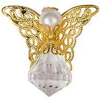 2271 Crystal and Pearl Angel Pin