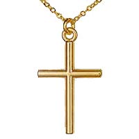 444 Gold Bar Cross Necklace