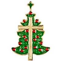 5324 Christmas Tree Pin with Cross