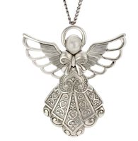 Angel Necklace Large Antique Silver