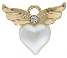 angel pins silver gold wings pearl heart guardian wing