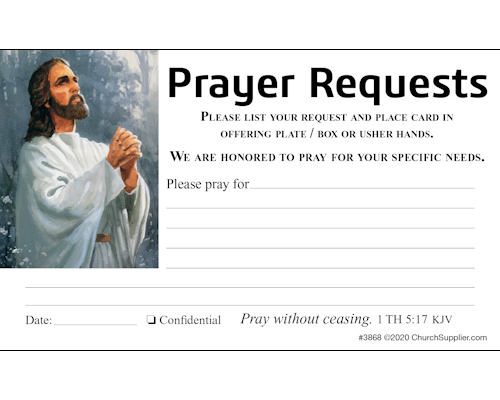 Church Prayer Request Cards (Pkg of 100)
