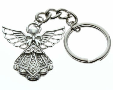 Guardian Angel with Halo Keychain Silver