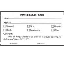 Christian Prayer Request Cards, Visitor, Witness Cards