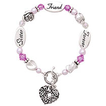 Sister Friend Forever Silver Bracelet