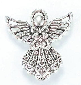 Angel with Halo Silver Charm Pendant