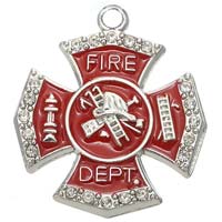 Firefighter Charm - Maltese Cross Fire Department Charm