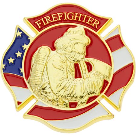 Firefighter Patriotic Gold Challenge Coin