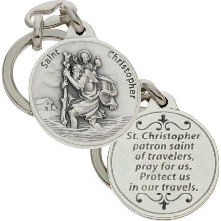 Sterling Gifts St. Christopher Travelers Prayer Key Chain