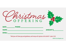 Holly Church Christmas Offering Envelopes (Pkg of 100)