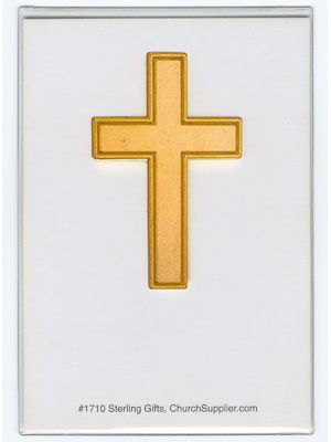 Gold Metal Pocket Cross on Sealed Cross Card Sterling Gifts