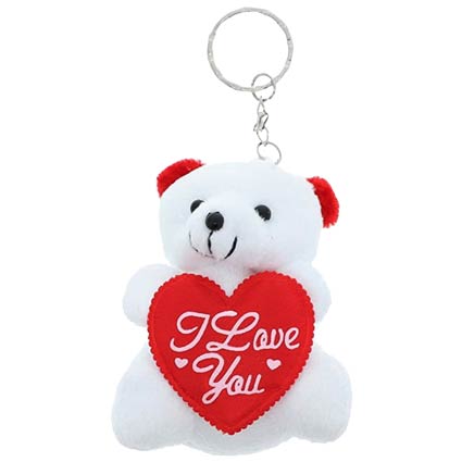Kawaii Teddy Bear Keychains For Women Men Cute Bear Love Ribbon