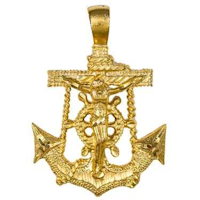 necklace crucifix anchor marine gold crucifixes crosses saints necklaces catholic 1751