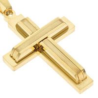Gold Layered Cross Necklace Stainless Steel 