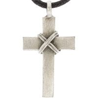 Pewter Cross Necklace on Adjustable Cord