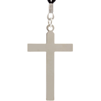 Large Cross Silver Necklace 2.25 Inch