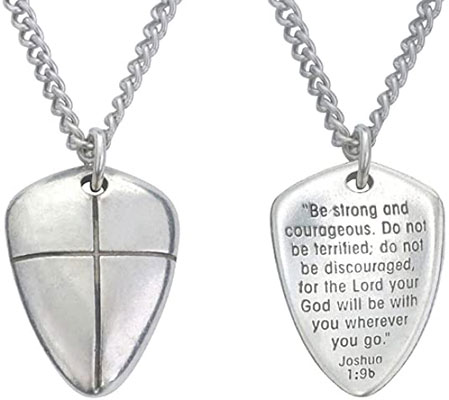 sterling silver shield of faith necklace