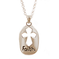 Faith Silver Cut-out Cross Necklace