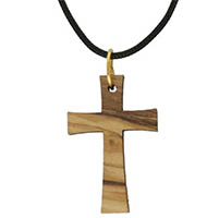 Olive Wood Cross Necklace, Olive Wood Cross Pendant