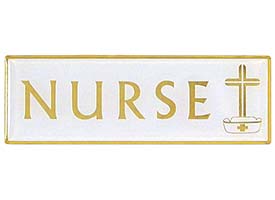 Church Nurse Magnetic Badge With Cross