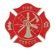 Fire Rescue Maltese Cross Pin - Firefighter Pin