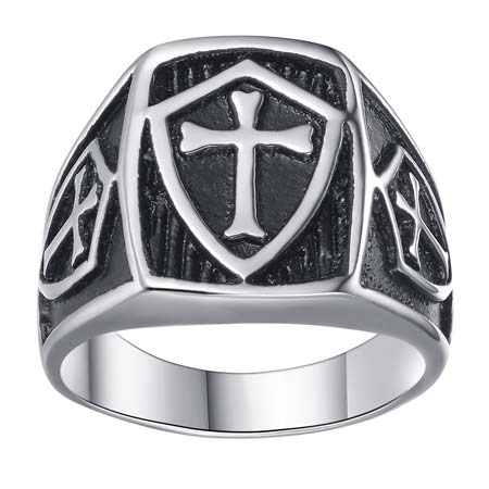 Stainless Steel Armor of God Ring Woman Size 7