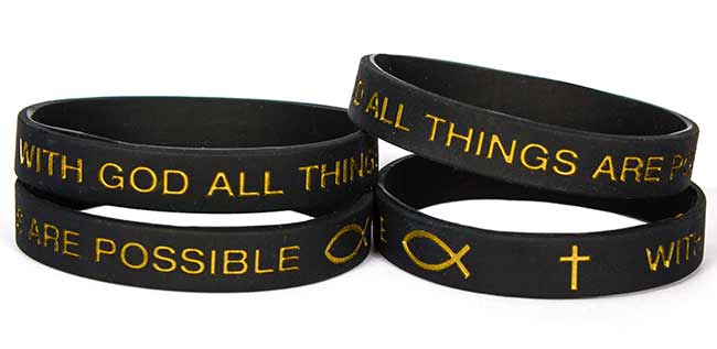 All Things Are Possible Silicone Bracelet Sterling Gifts